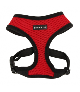 PUPPIA SOFT HARNESS RED EXTRA LARGE Neck 16.5" Chest 22.0" - 32.0"