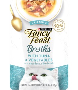 Purina Fancy Feast Broths Classic Cat Wet Food Tuna and Vegetables 40g - Pack of 12