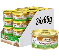 Purina Fancy Feast Gravy Lover Cat Wet Food Salmon 85g - Pack of 24