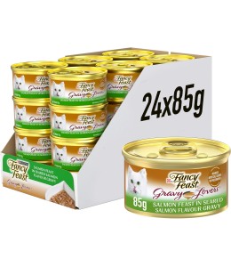 Purina Fancy Feast Gravy Lover Cat Wet Food Salmon 85g - Pack of 24