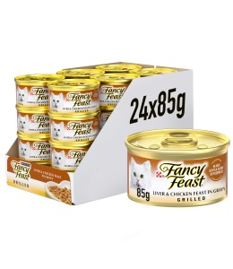 Purina Fancy Feast Grilled Cat Wet Food Liver & Chicken 85g - Pack of 24