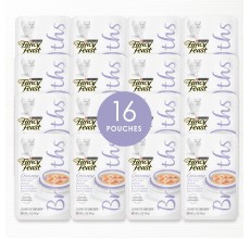 Purina Fancy Feast Lickable Creamy Broths Cat Wet Food Complement Wild Salmon and Whitefish 40g - Pack of 16