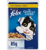 Purina Felix As Good As It Looks Adult Cat Wet Food Chicken 85g x 12