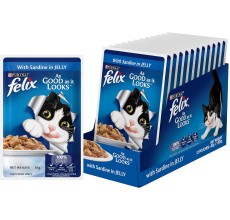 Purina Felix As Good As It Looks Adult Cat Wet Food Sardine 85g - Pack of 12