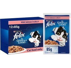 Purina Felix As Good As It Looks Adult Cat Wet Food Salmon 85g - Pack of 12