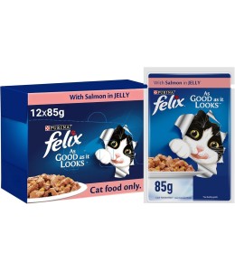 Purina Felix As Good As It Looks Adult Cat Wet Food Salmon 85g - Pack of 12