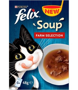 Purina Felix Soup Cat Wet Food Farm Selection 48g Pack of 6