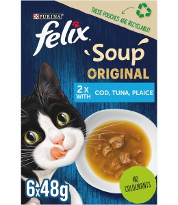 Purina Felix Soup Cat Wet Food Fish Selection 48g Pack of 6