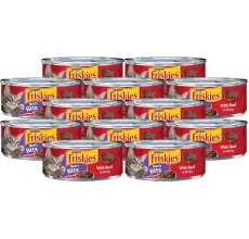 Purina Friskies Cat Wet Food Meaty Bits Beef 55oz - Pack of 12
