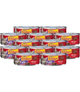 Purina Friskies Cat Wet Food Meaty Bits Beef 55oz - Pack of 12