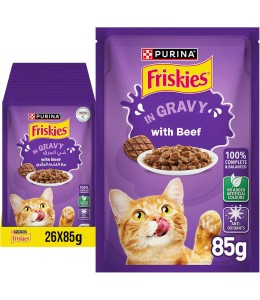 Purina Friskies Pouch Beef 85g - Pack of 26
