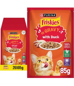 Purina Friskies Pouch Duck 85g - Pack of 26