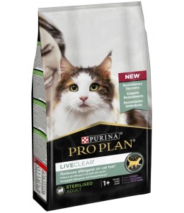 Purina Pro Plan Liveclear Sterilised Adult Turkey Dry Cat Food - 2.8Kg