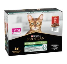 Purina Pro Plan Sterilised Wet Cat Food Beef In Gravy Multipack -10 X 85g