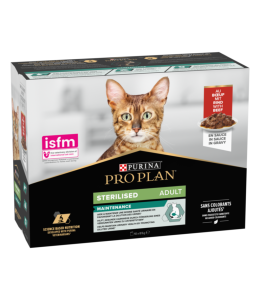 Purina Pro Plan Sterilised Wet Cat Food Beef In Gravy Multipack -10 X 85g