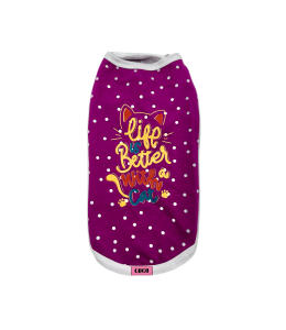Cat Dots Jersey Violet (Medium)