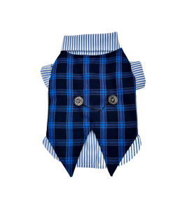 Plaid Vest & Polo Blue (Small)