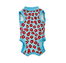 Surgery Suit Red Floral Blue (Large)