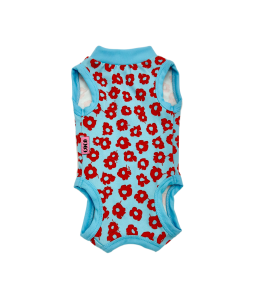 Surgery Suit Red Floral Blue (Large)