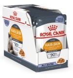 Royal Canin Feline Care Nutrition Hair & Skin Jelly (Wet Food - Pouch) 85g Pack of 12