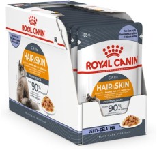 Royal Canin Feline Care Nutrition Hair & Skin Jelly (Wet Food - Pouch) 85g Pack of 12