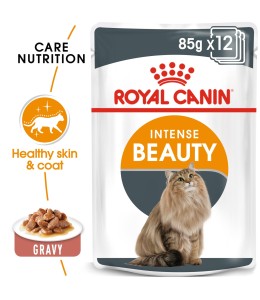 Royal Canin Feline Care Nutrition Intense Beauty Gravy (WET FOOD - 85g Pouch) Pack of 12