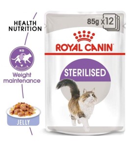 Royal Canin Feline Health Nutrition Sterilised Jelly (WET FOOD - Pouches) Pack of 12