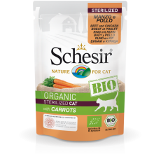 Schesir Bio Beef and Chicken With Carrots Sterilized Cat Wet Food - 8x85g