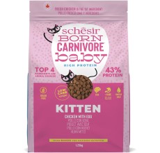 Schesir Born Carnivore Grain Free Oven Baked Dry Cat Chicken & Egg - Kitten 1.25kg