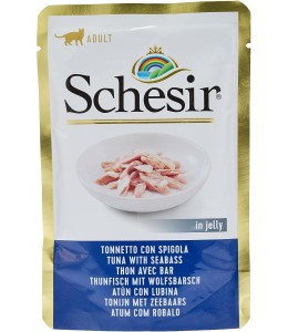 Schesir Cat Pouch Jelly Tuna with Seabass 85g