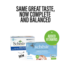 Schesir Complete & Balanced Nutrition Wet Cat Food in Jelly Can[Multi pack]- Tuna With Seabass-(6X50g)