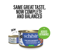 Schesir Complete & Balanced Nutrition Wet Cat Food in Jelly Can- Tuna With Whitebait 85g