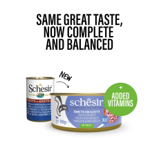 Schesir Complete & Balanced Nutrition Wet Cat Food in Jelly Can- Tuna With Whitebait 140g