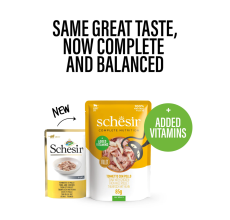 Schesir Complete & Balanced Nutrition Wet Cat Food in Jelly Pouch- Tuna With Chicken 85g