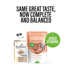 Schesir Complete & Balanced Nutrition Wet Cat Food in Jelly Pouch- Tuna With Salmon 85g