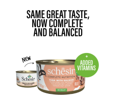 Schesir Complete & Balanced Nutrition Wet Cat Food in Jelly Can- Tuna With Salmon 85g