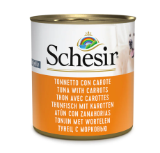 Schesir Dog Wet Food in Jelly Can-Tuna With Carrot 285g