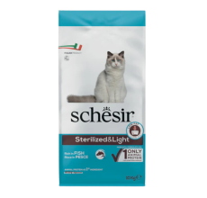 Schesir Dry food for adult cats with a single protein source - Sterilized & Light Rich in Fish 10 kg