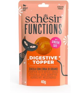 Schesir Functions Cat Pouch Digestive Topper Pumpkin With Wheat Grass 40g