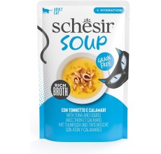 Schesir Soup Cat Wet Food in Soup Pouch-Tuna With Squid 40g