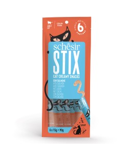 Schesir Stix Treat For Cat In Cream - Salmon 6x15g