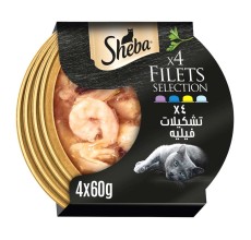 Sheba Filets Variety Pack Wet Cat Food - 4x60G