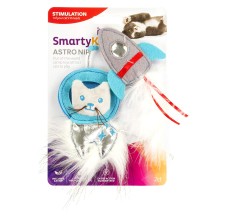 SmartyKat Astro Nip SpaceKat & Rocket Cat Toy (2-Piece, with Feathers & Faux Fur) - 60% OFF SALE (May Look Old / Not New, but in Good Condition)
