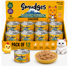 Smudges Adult Cat Chicken Flakes in Gravy 80g Pack of 12