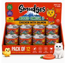 Smudges Adult Cat Chicken With Salmon In Gravy 80g Pack of 12