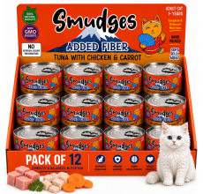 Smudges Adult Cat Tuna Flakes With Chicken & Carrot in Gravy 80g Pack of 12