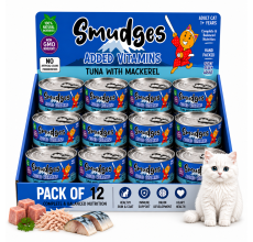 Smudges Adult Cat Tuna Flakes With Mackerel in Soft Jelly 80g Pack of 12