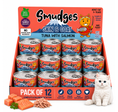 Smudges Adult Cat Tuna Flakes With Salmon in Soft Jelly 80g Pack of 12