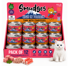 Smudges Adult Cat Tuna with Crabsticks in Gravy 80g Pack of 12