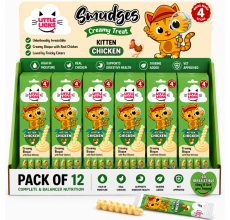 Smudges Little Licks Chicken Creamy Bisque Treats for Kitten Cat 4 x 15g- Pack of 12